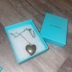 Tiffany & Co. Large Puffed Heart Necklace Pendant Sterling Silver 925 Gift Pouch